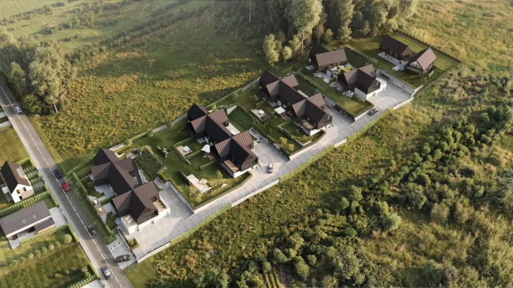 3D animation: camera fly-through of a development