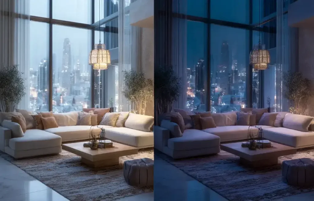 3D virtual tour with a day and night switch
