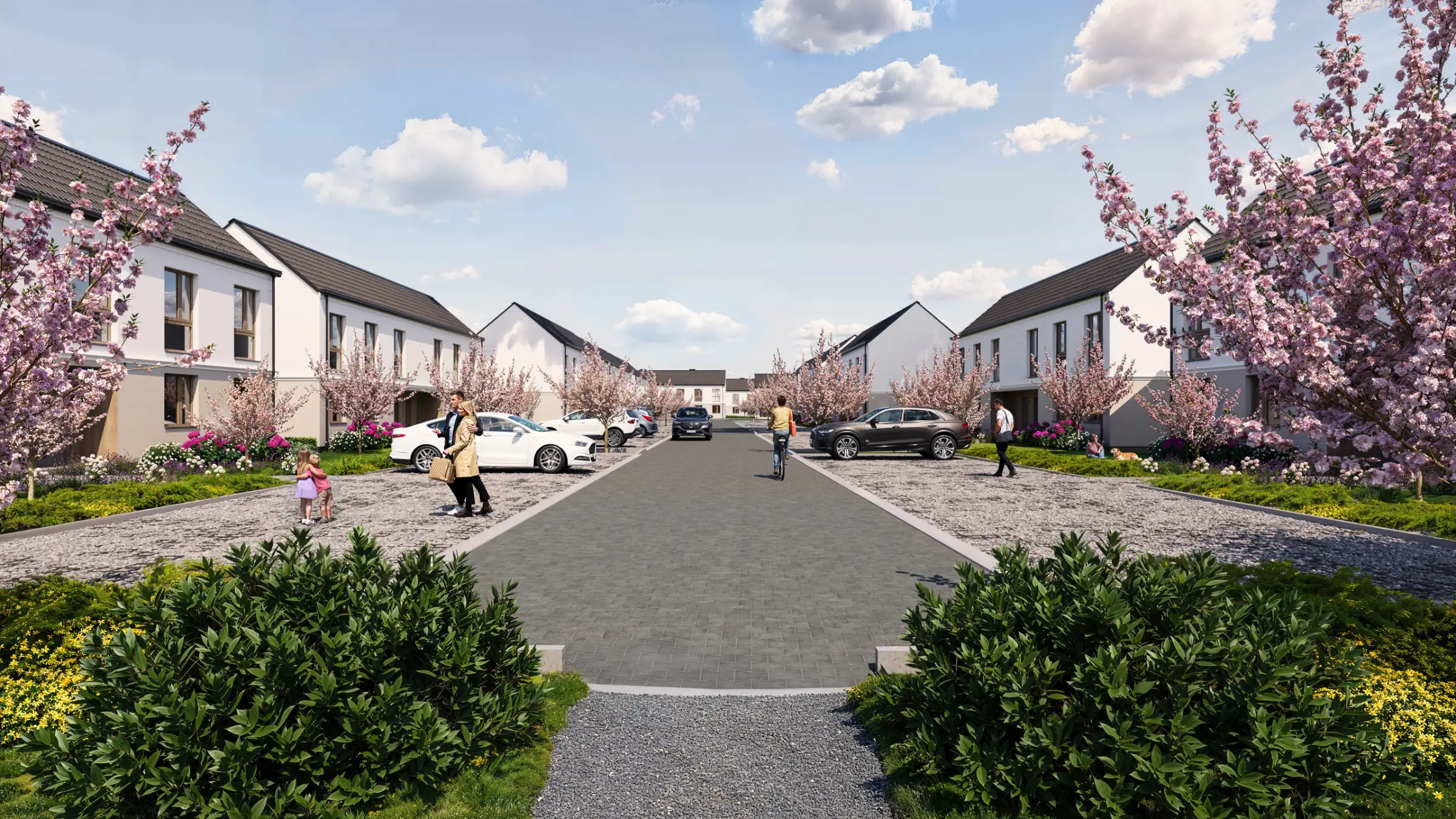 complete marketing visuals for the Aleje Kwitnącej Wiśni development